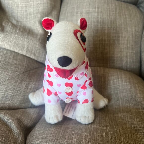 2018 Target Exclusive Valentine's Bullseye Plush Dog (Tag: 1,216 of 2,000) - Picture 1 of 5